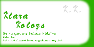 klara kolozs business card